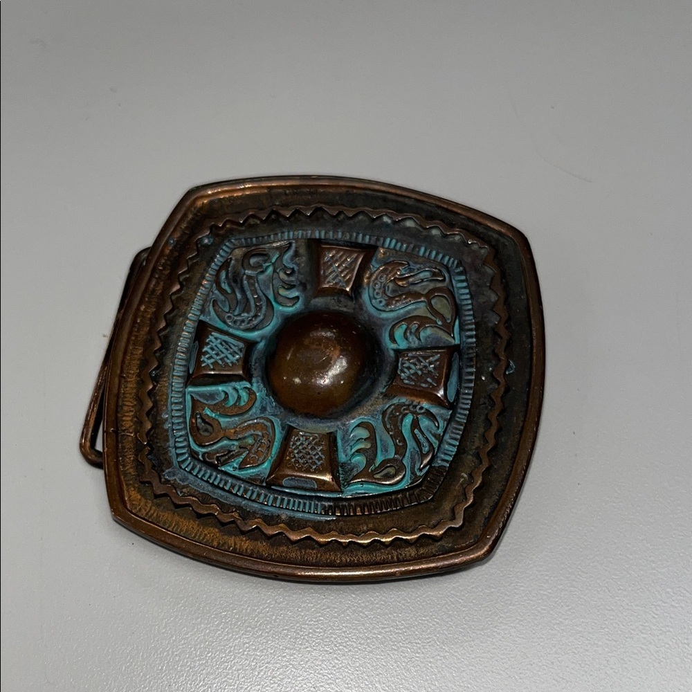 The Limited Bronze and Turquoise Belt Buckle